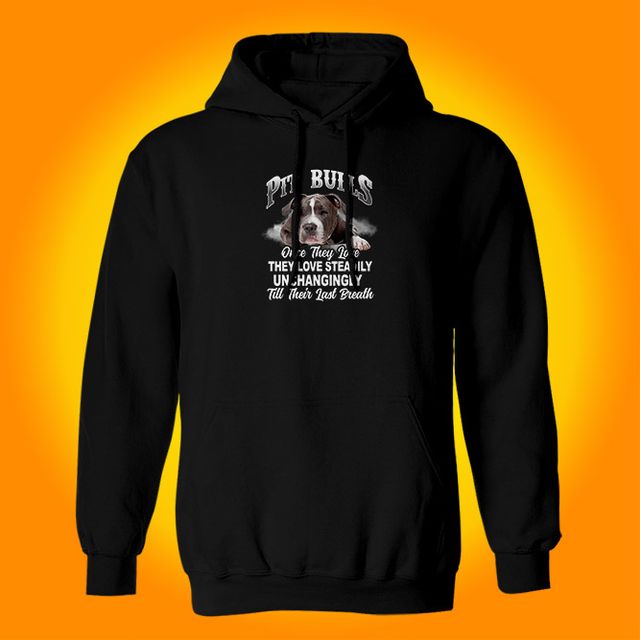 Pit Bulls They Love Steadily Unchangingly Black Hoodie