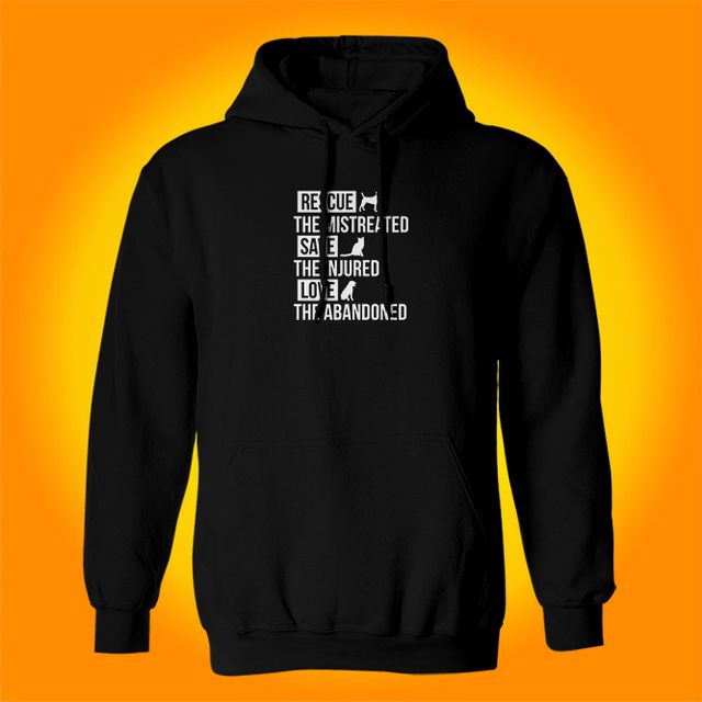 Rescue The Unwanted Love the Abandoned Black Hoodie