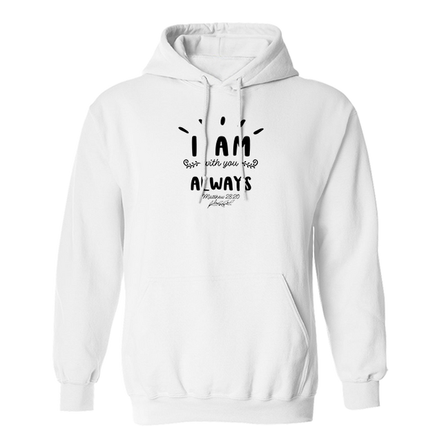 I am Always With You White Hoodie