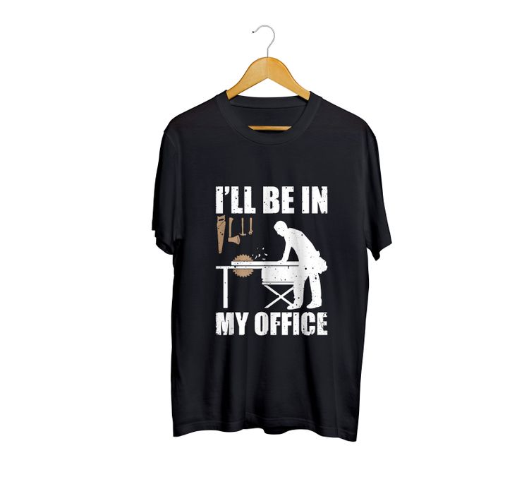 Proud Woodworkers Hub Black Office T-Shirt image 1