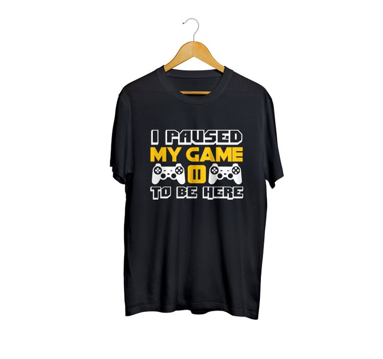 Proud Gamers Hub Black Paused T-Shirt image 1