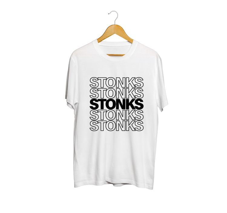 Stock Holders United White Stonks T-Shirt image 1
