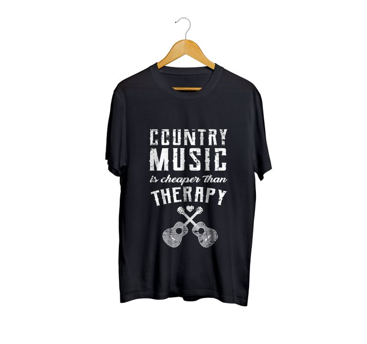 Country Fans Club Black Therapy T-Shirt image 1