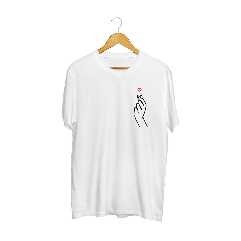 Fan Made Fits Kpop White Heart T-Shirt image 1