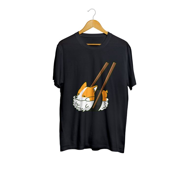 Fan Made Fits Corgi Black Sushi T-Shirt image 1