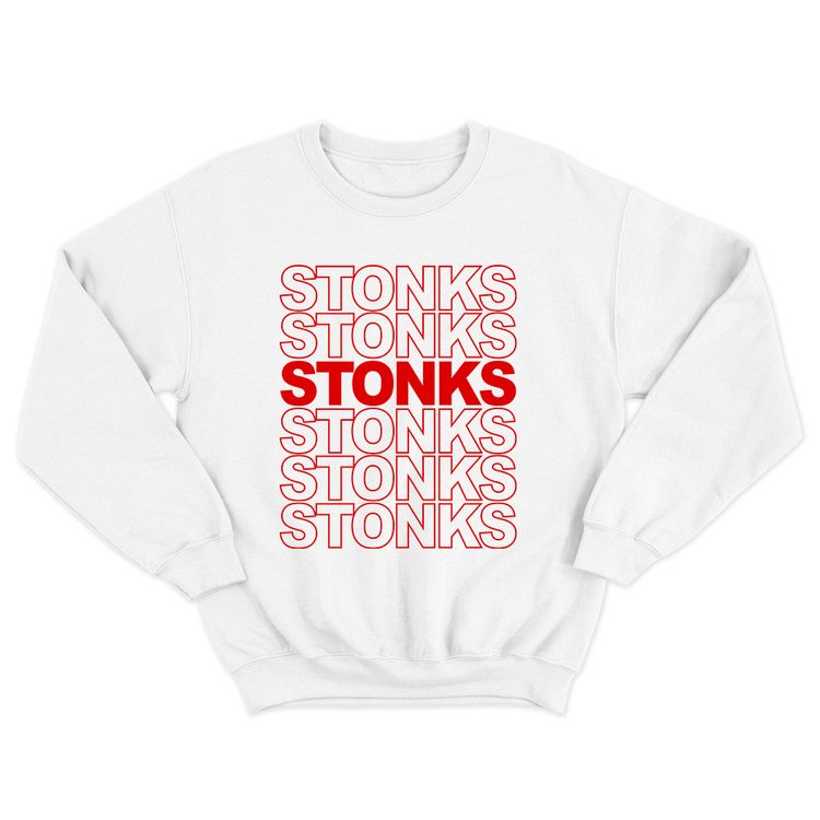 Fan Made Fits Stock White Stonks Sweatshirt image 1
