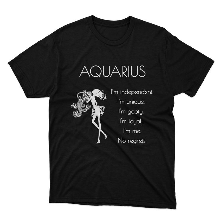 Fan Made Fits Horoscope Black Aquarius T-Shirt image 1