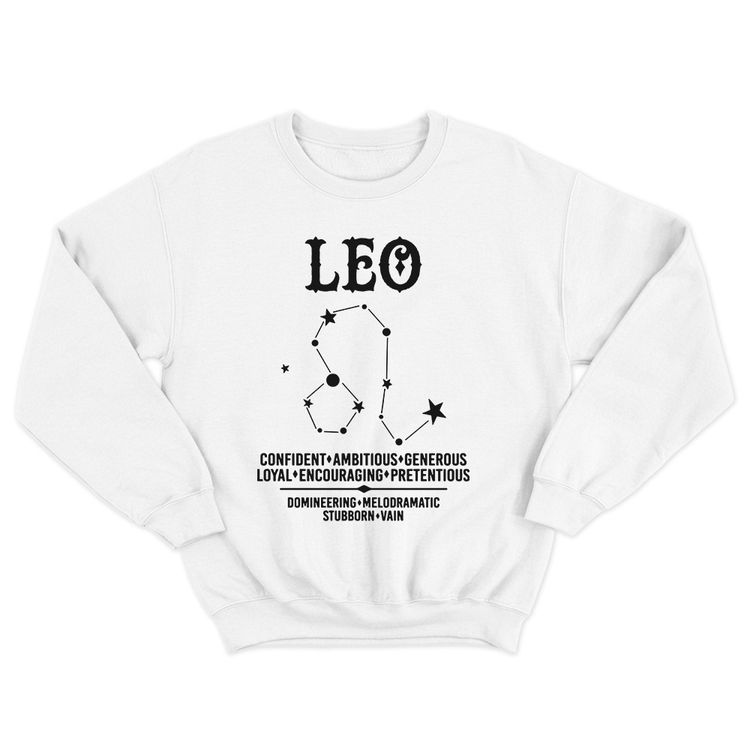 Fan Made Fits Horoscope White Leo Sweatshirt image 1