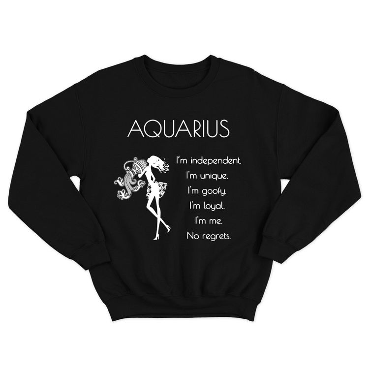 Fan Made Fits Horoscope Black Aquarius Sweatshirt image 1