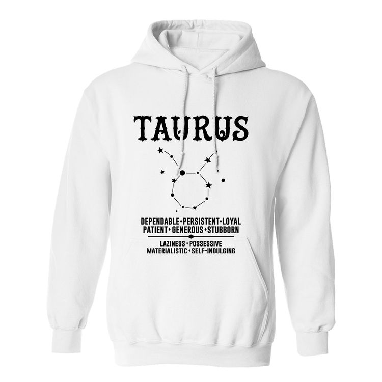 Fan Made Fits Horoscope White Taurus Hoodie image 1