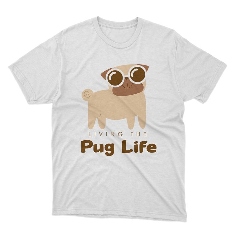Fan Made Fits Pug White Living T-Shirt image 1