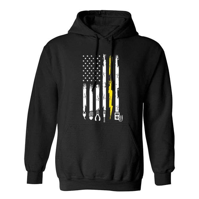 Fan Made Fits Proud Electrician Society 2 Black Flag Hoodie image 1