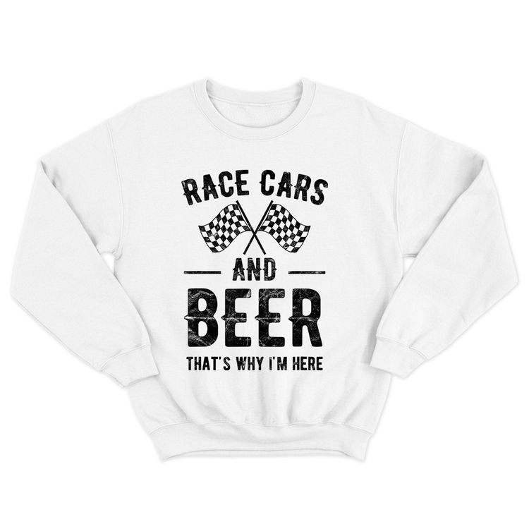 Fan Made Fits Stock Car Nation 2 White Beer Sweatshirt image 1