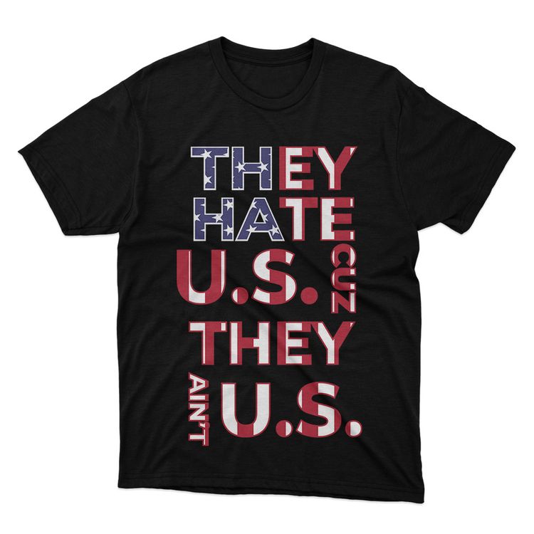 Fan Made Fits Patriot Black Hate US T-Shirt image 1