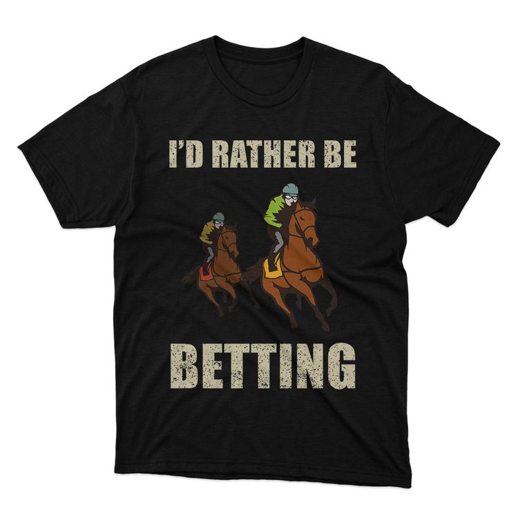 Fan Made Fits Horse Racing 3 Black Betting T-Shirt image 1