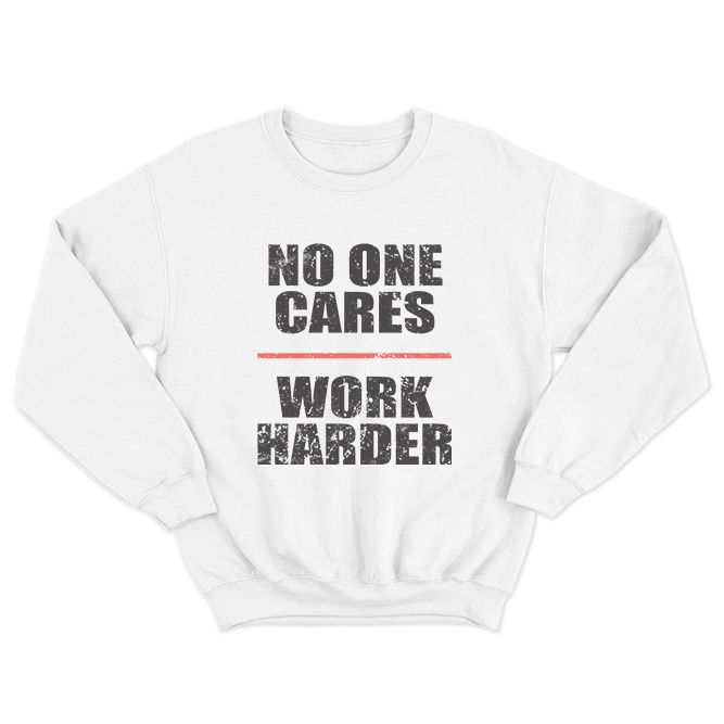 Fan Made Fits Work Out White Cares Sweatshirt image 1
