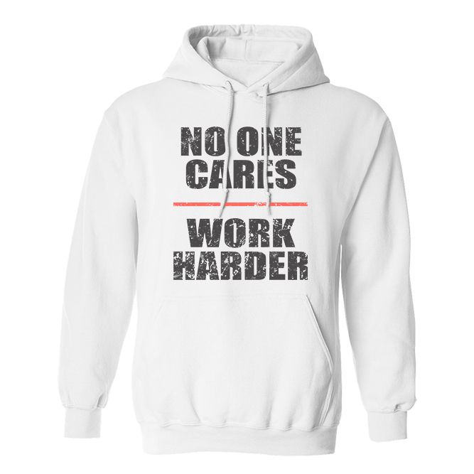 Fan Made Fits Work Out White Cares Hoodie image 1