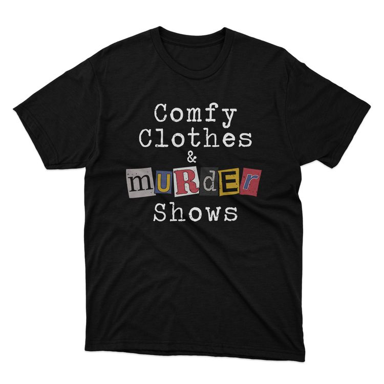 Fan Made Fits Crime Shows Black Comfy T-Shirt image 1