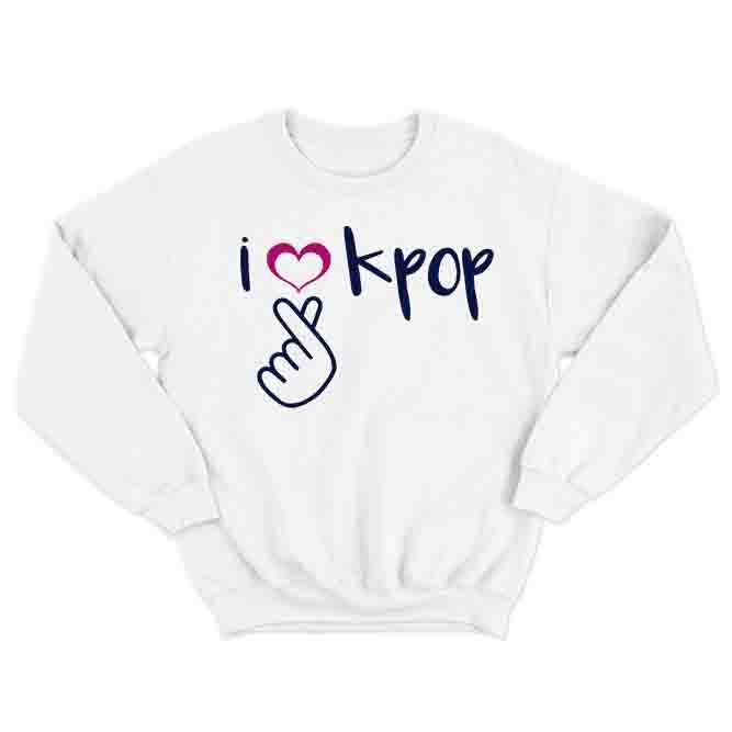 Fan Made Fits Kpop 3 White Love Sweatshirt image 1