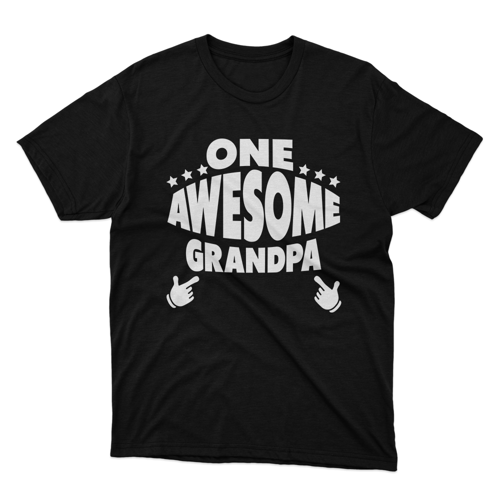 Fan Made Fits One Awesome Grandpa Black T-Shirt image 1
