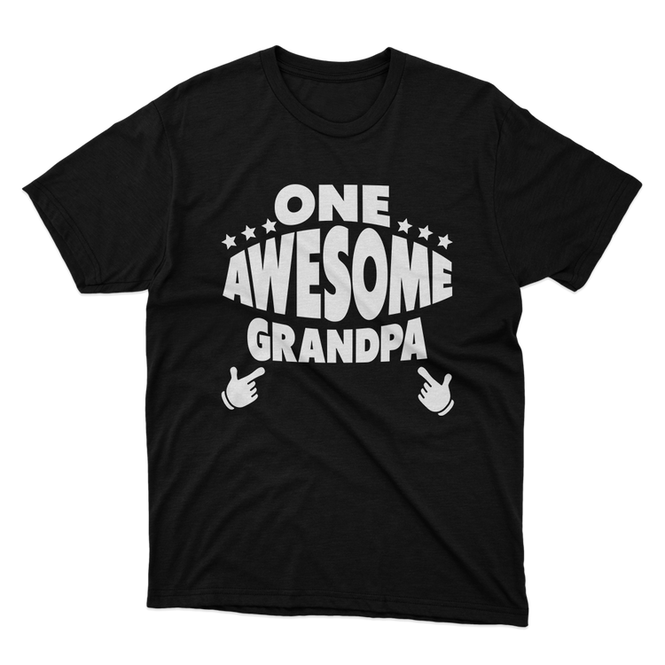 Fan Made Fits One Awesome Grandpa Black T-Shirt image 1