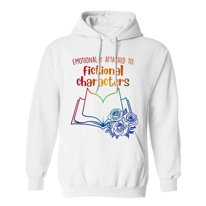 Fan Made Fits Book Lovers White Fictional Hoodie image 1