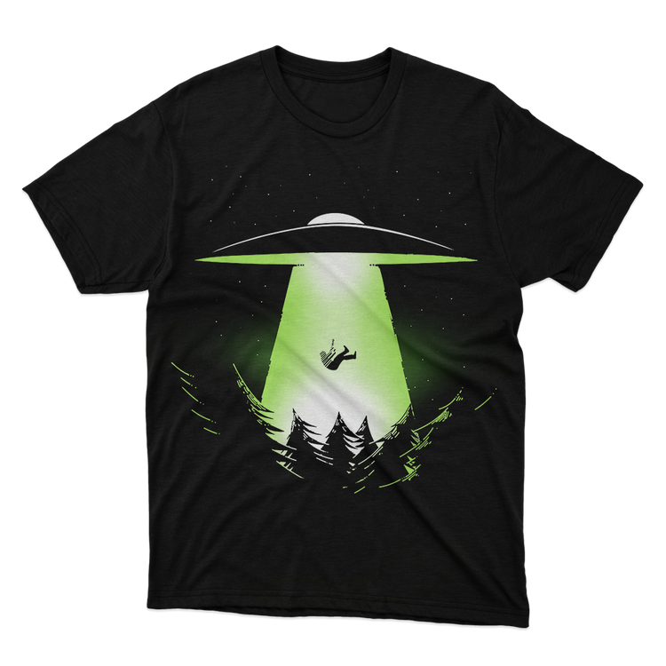 Fan Made Fits Alien UFO Black T-Shirt image 1