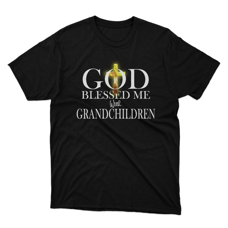 Fan Made Fits God Blessed Me With Grandchildren Black T-Shirt image 1
