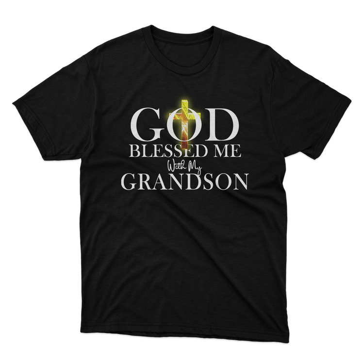 Fan Made Fits God Blessed Me With My Grandson Black T-Shirt image 1