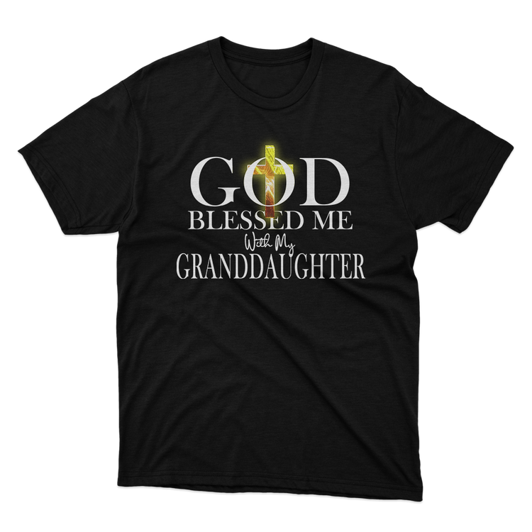 Fan Made Fits God Blessed Me With My Granddaughter Black T-Shirt image 1