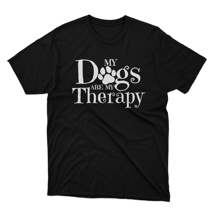 Fan Made Fits My Dogs Are My Therapy Black T-Shirt image 1