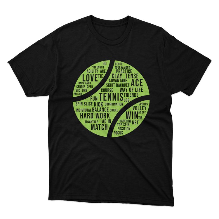 Fan Made Fits Tennis Black Ball T-Shirt image 1