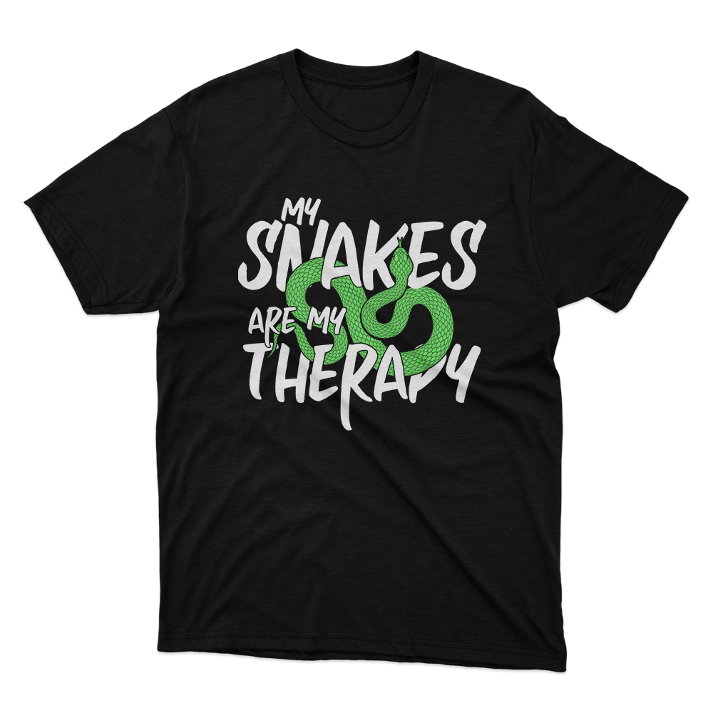 Fan Made Fits My Snakes Are My Therapy Black T-Shirt image 1