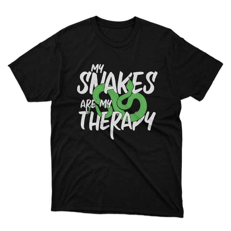 Fan Made Fits My Snakes Are My Therapy Black T-Shirt image 1