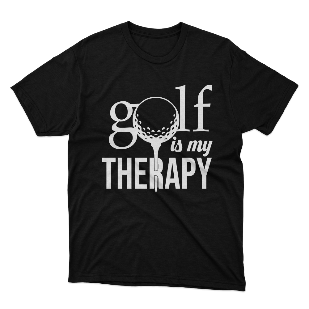 Fan Made Fits Golf Is My Therapy Black T-Shirt image 1