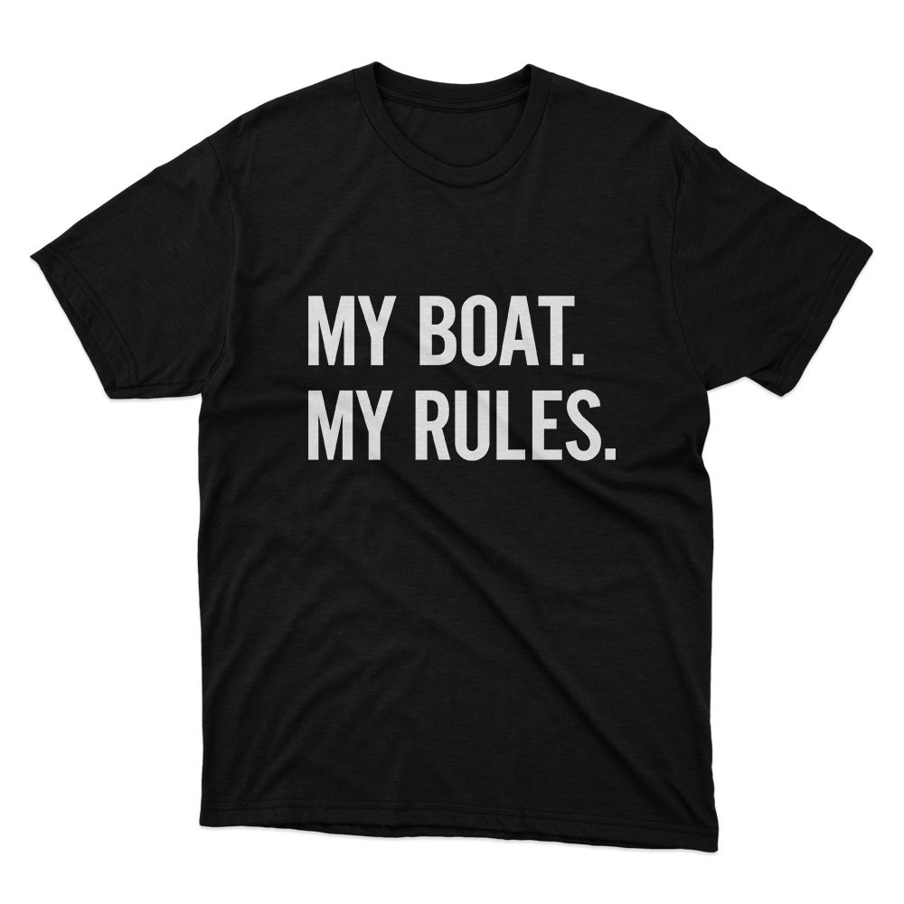 Fan Made Fits Boating Black Boat T-Shirt image 1