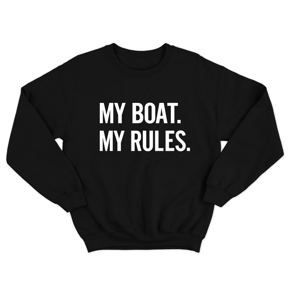 Fan Made Fits Boating Black Boat Sweatshirt image 1