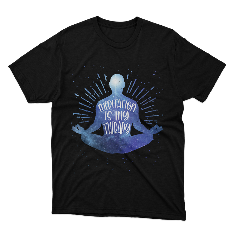 Fan Made Fits Meditation My Therapy Black T-Shirt image 1