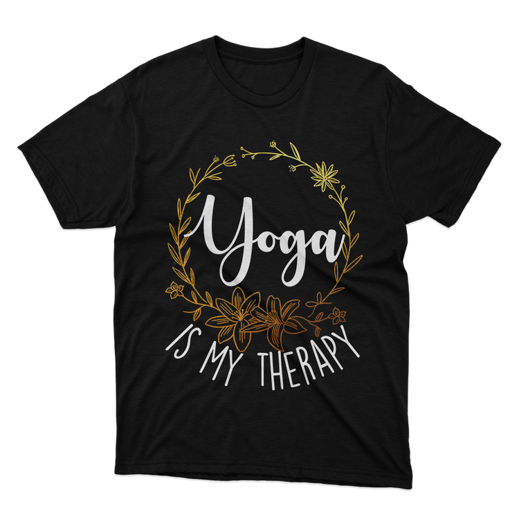 Fan Made Fits Yoga Is My Therapy Black T-Shirt image 1
