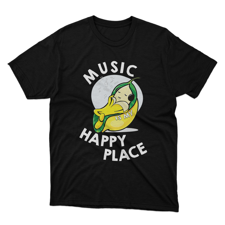 Fan Made Fits Music Is My Happy Place Black T-Shirt image 1