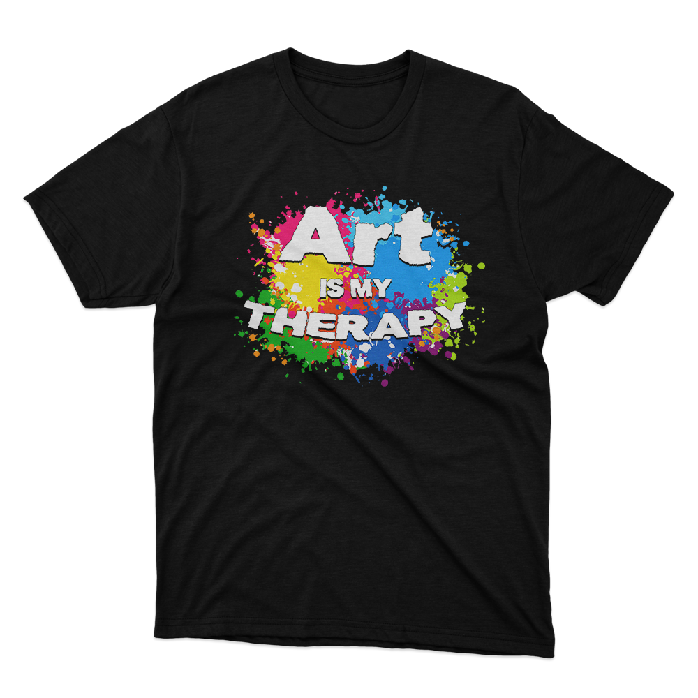 Fan Made Fits Art Is My Therapy Black T-Shirt image 1