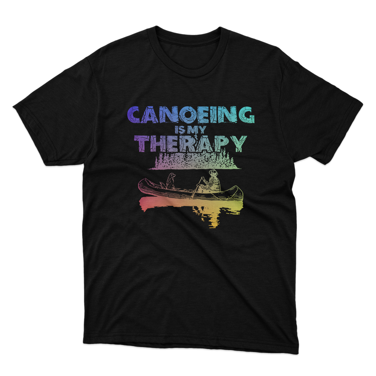 Fan Made Fits Canoeing Is My Therapy Black T-Shirt image 1