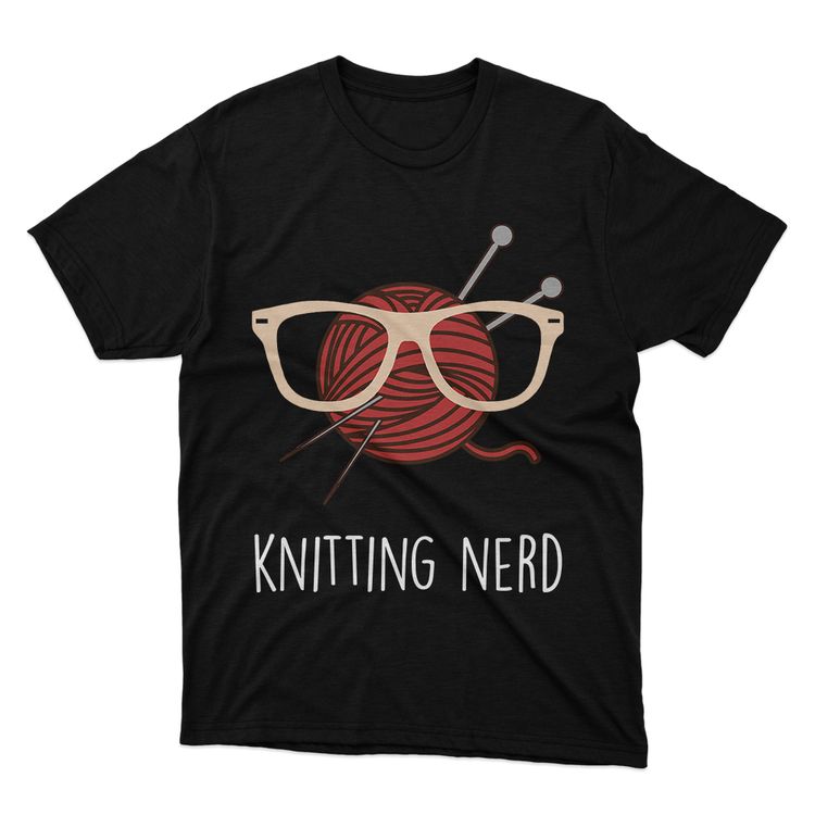 Fan Made Fits Knitting Black Nerd T-Shirt image 1