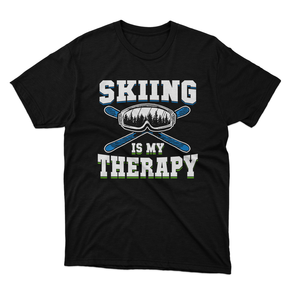 Fan Made Fits Skiing Is My Therapy Place T-Shirt image 1