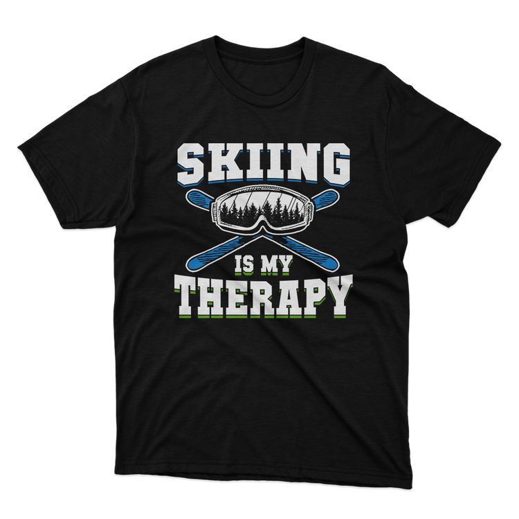 Fan Made Fits Skiing Is My Therapy Place T-Shirt image 1