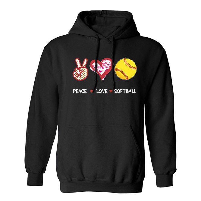 Fan Made Fits Softball Black Peace Hoodie image 1