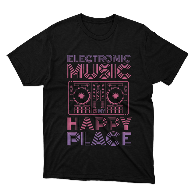 Fan Made Fits Electronic Music Is My Happy Place T-Shirt