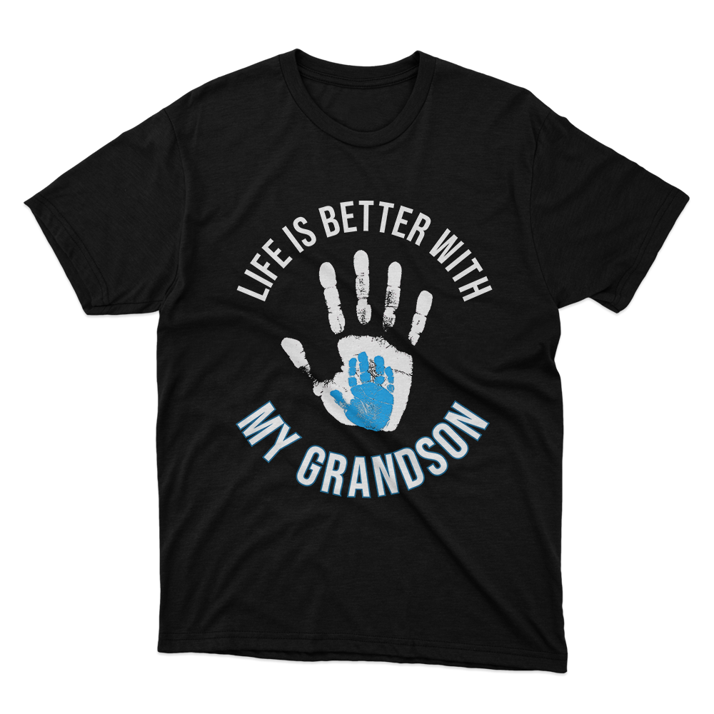 Fan Made Fits Life Is Better With My Grandson Black T-Shirt image 1