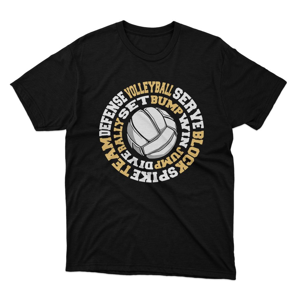 Fan Made Fits Volleyball Black Defense T-Shirt image 1