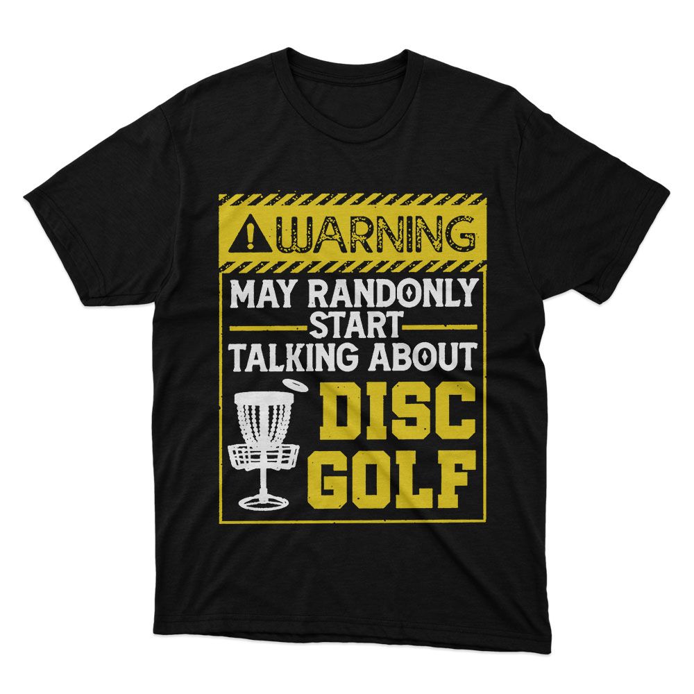 Fan Made Fits Disc Golf Black Warning T-Shirt image 1